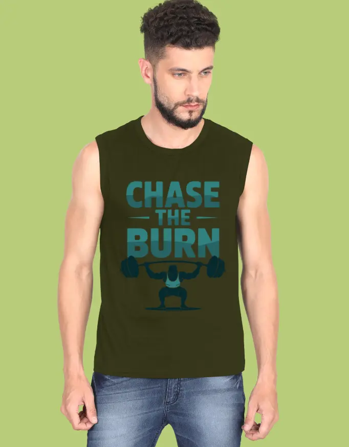 Men's Sleeveless T-Shirt: Chase The Burn