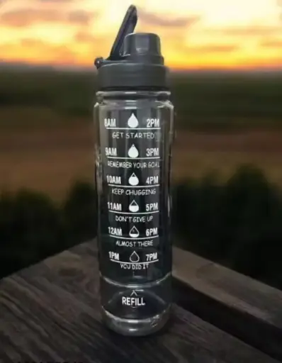 Unbreakable Water Bottle: Motivational Time Marker